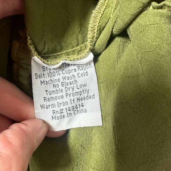 Embroidered Olive Green Blouse Top - Picture 5 of 5